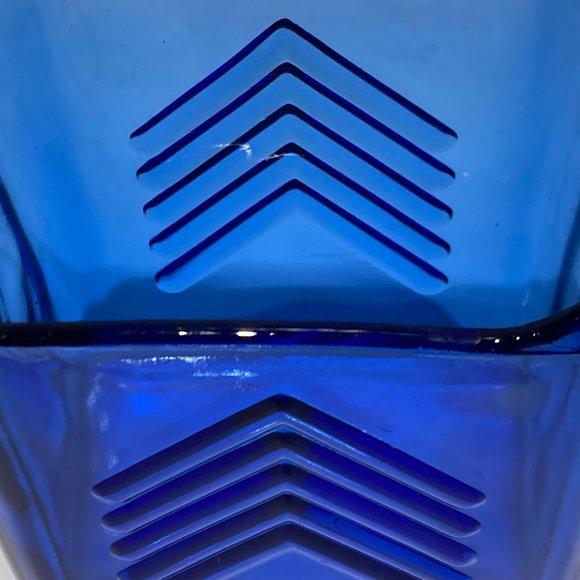 VINTAGE COBALT BLUE GLASS SUGAR AND CREAMER - Picture 9 of 15